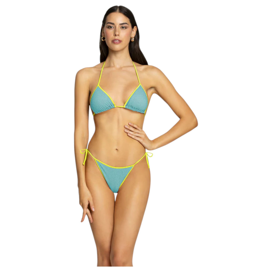 BLUE LUREX BORDERED TRIANGLE