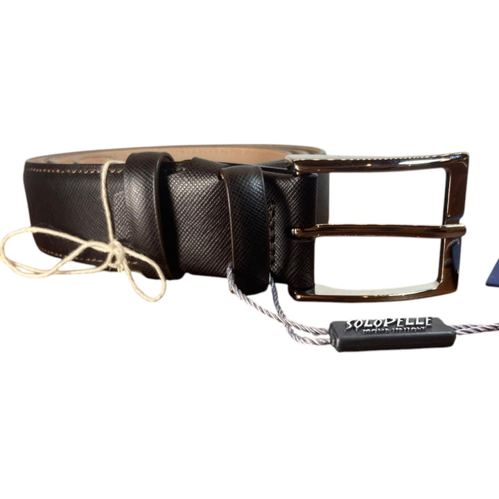 SAFFIANO GENUINE LEATHER BELT BROWN