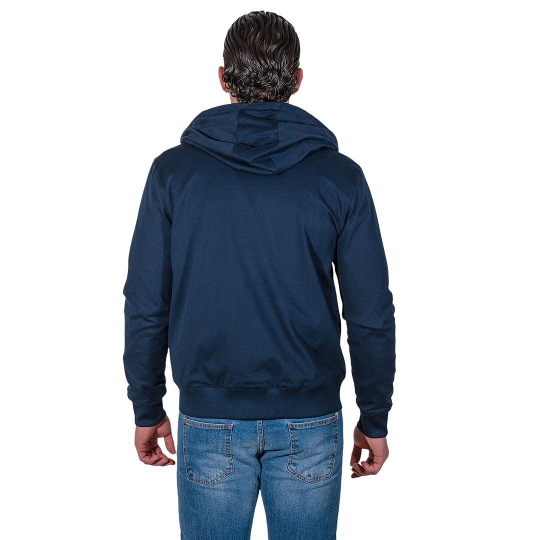 HOODIE ZIP PIQUET Blu