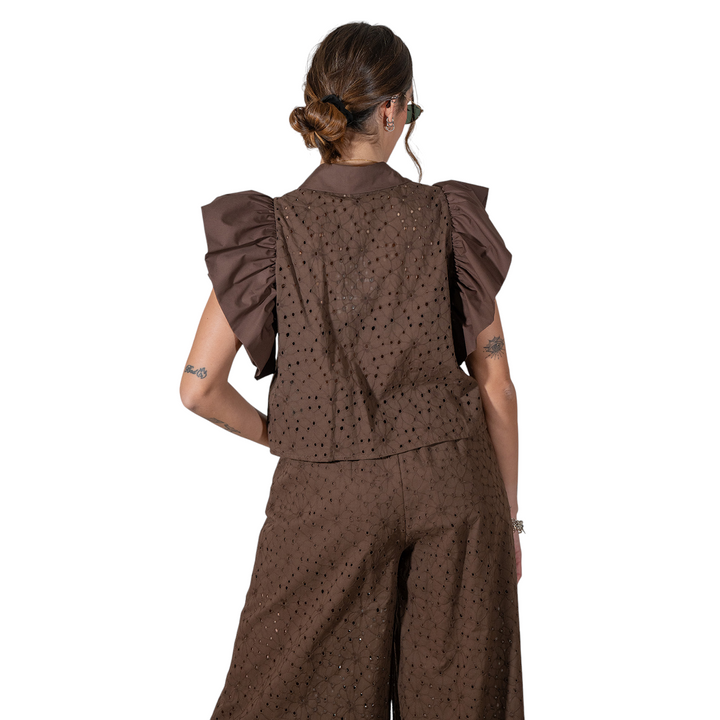 SET BLUSA-PANTA GAVYNE MARRONE