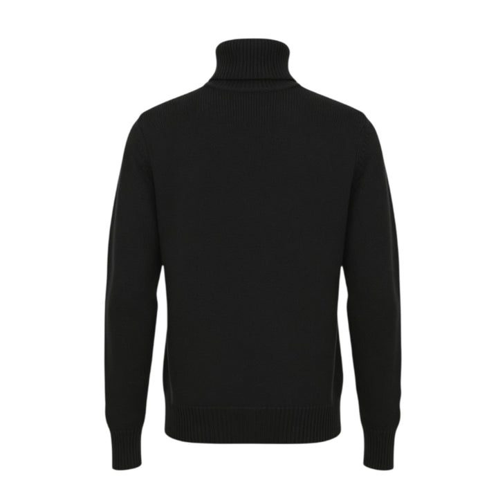5-GAUGE MERINO WOOL HIGH NECK SWEATER IN BLUE