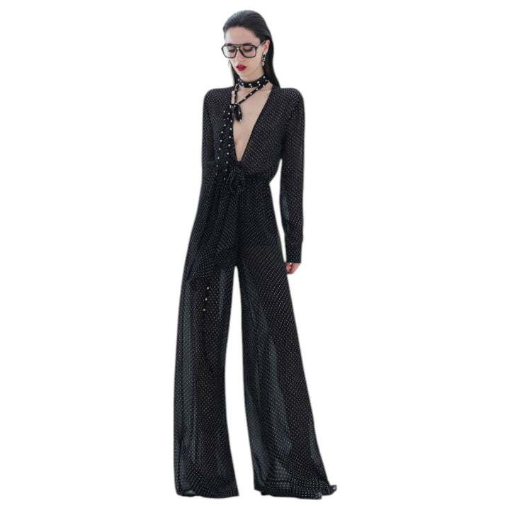 JUMPSUIT LILY WHITE POIS