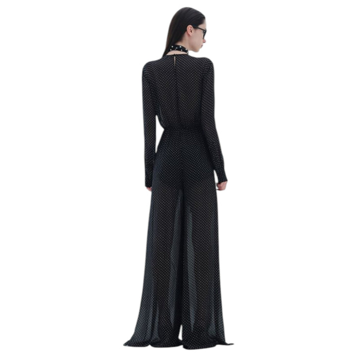JUMPSUIT LILY WHITE POIS