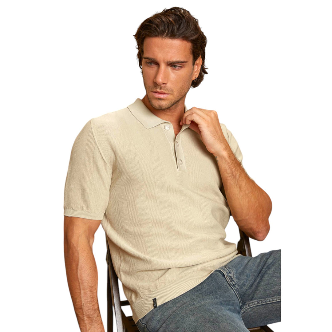 MAGLIA COLLO POLO M/M RASATA TINTO SFUMATO DESERT