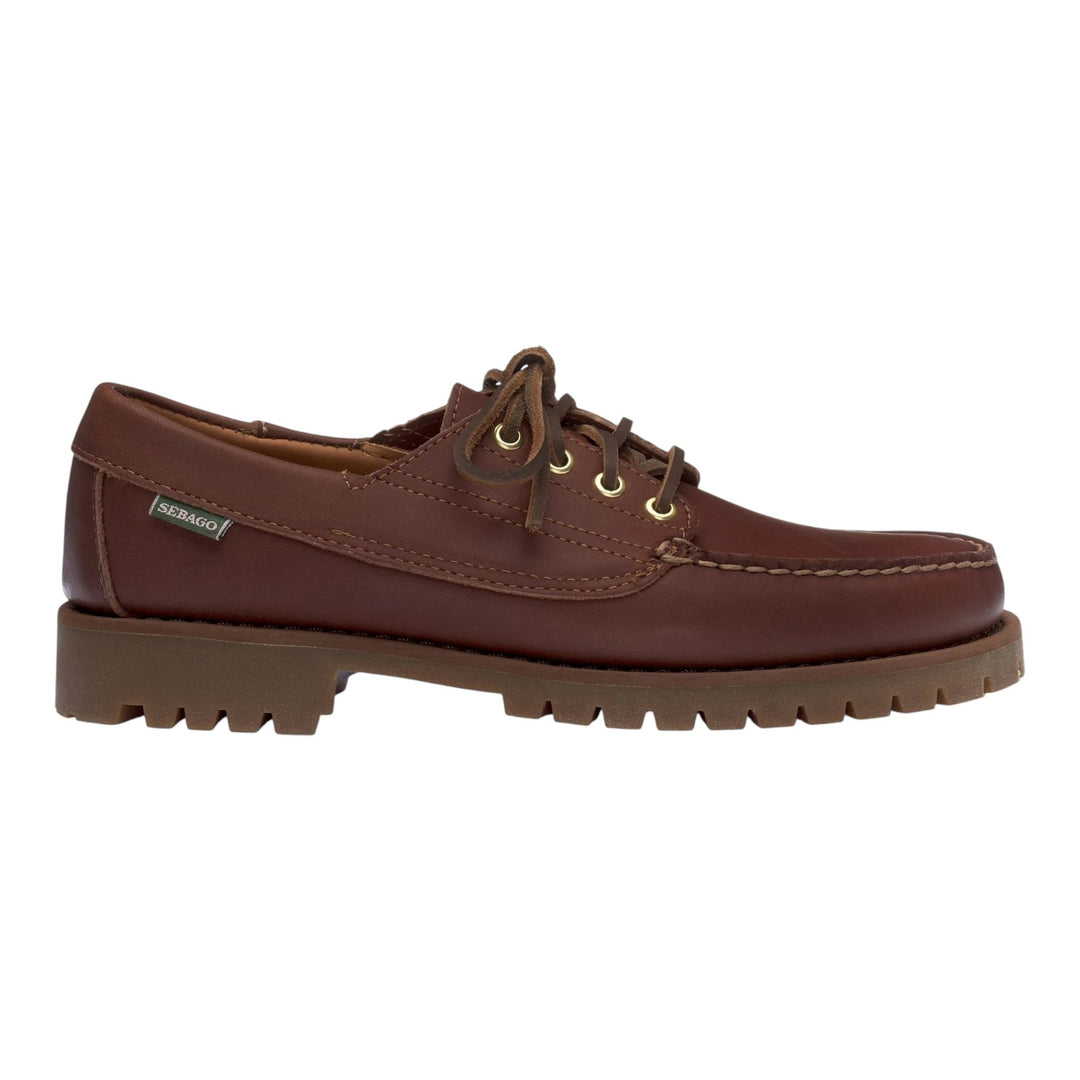 MOCASSINI CON LACCI VERA PELLE MARRONE