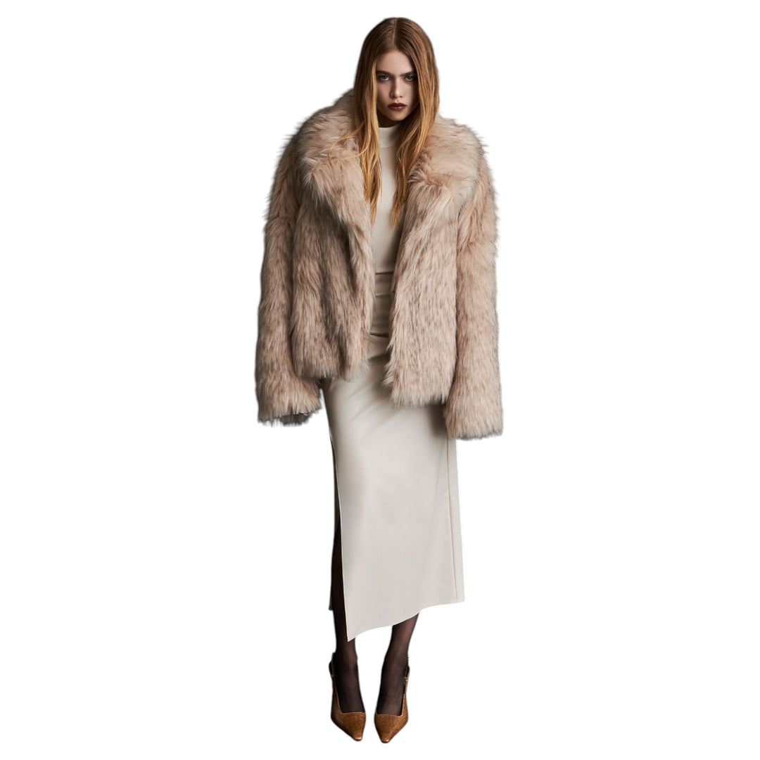 WHITE SERAPHINE ECO FUR COAT
