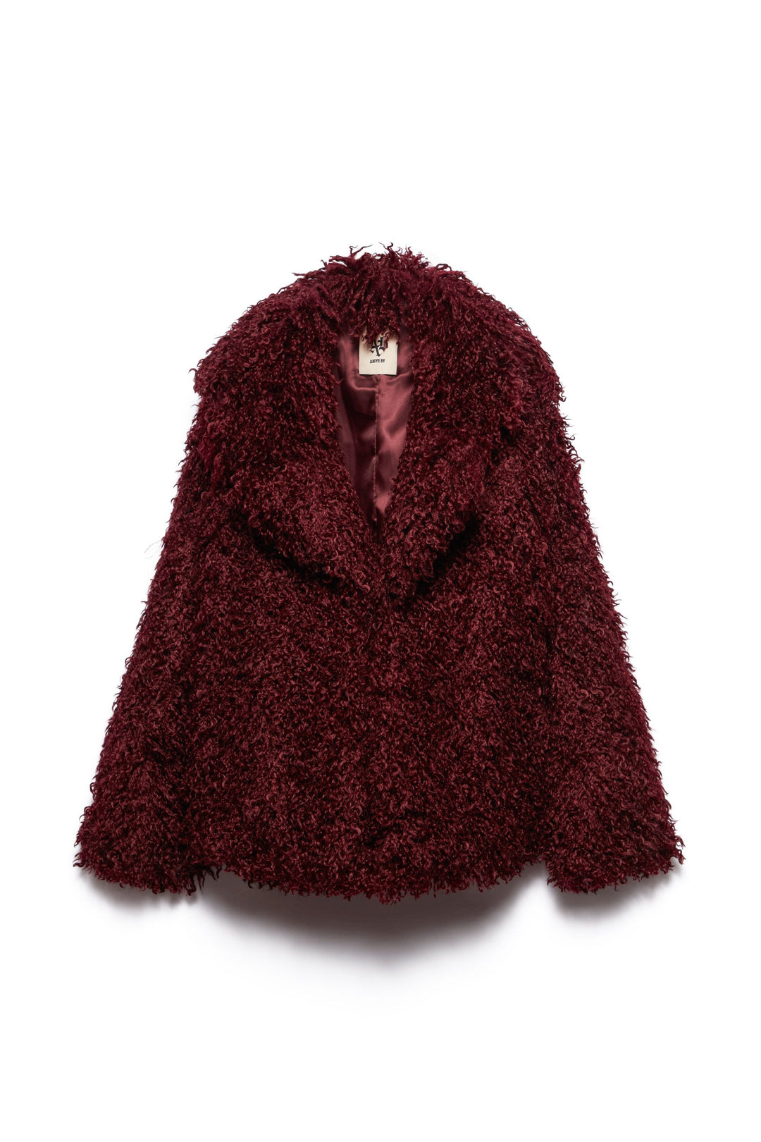 BURGUNDY POLKA DOT ECO FUR