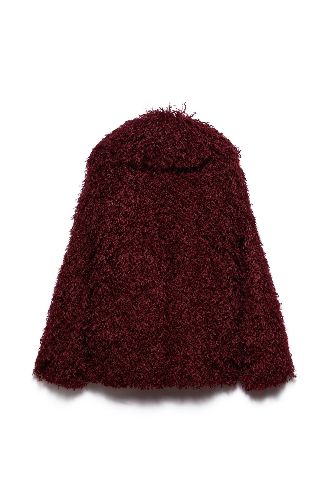 BURGUNDY POLKA DOT ECO FUR