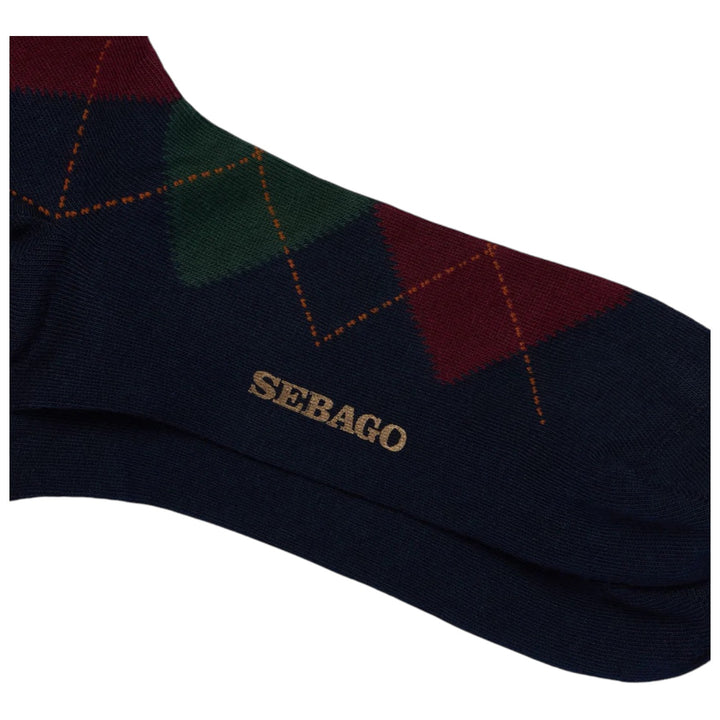 CALZE IN COTONE ROMBI BLU-BORDO'-VERDE