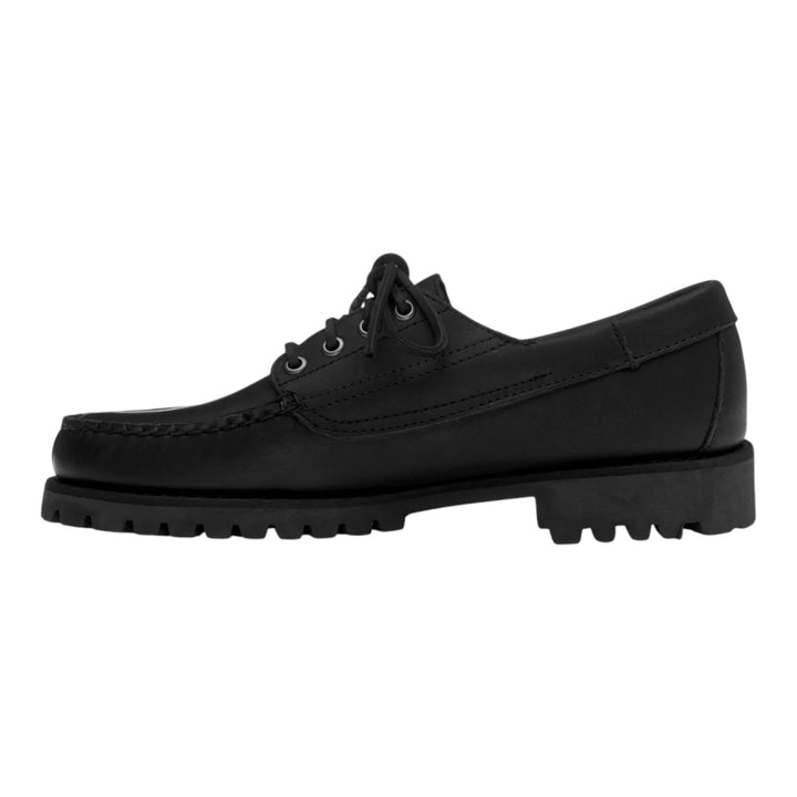 MOCASSINI CON LACCI VERA PELLE NERO