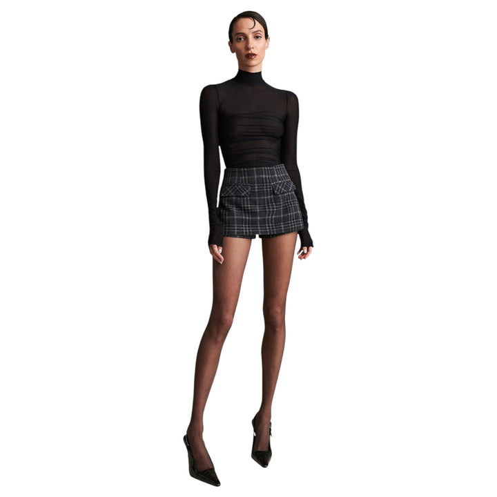 VALENTINA GREY TARTAN MINISKIRT