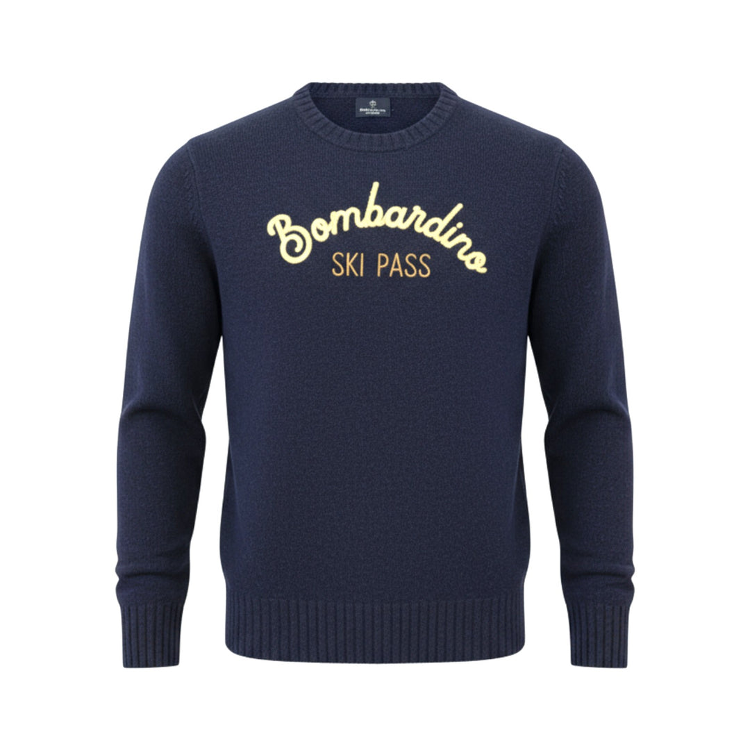 GIROCOLLO RICAMO BOMBARDINO BLU