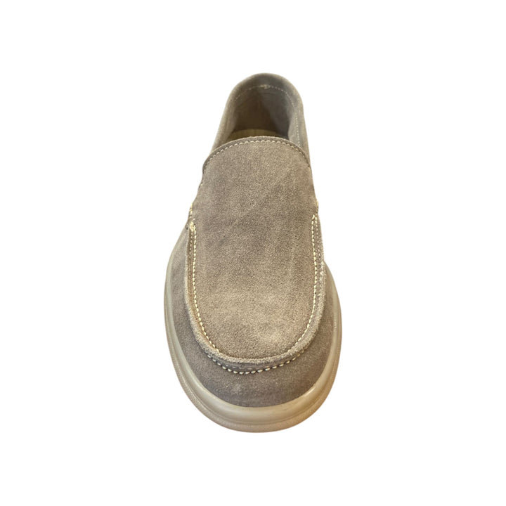 Mocassino Suola Gomma Pelle Scamosciata Tortora
