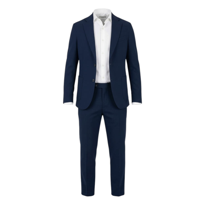 Anzug mit Waffelstruktur Comfort Fit Blau