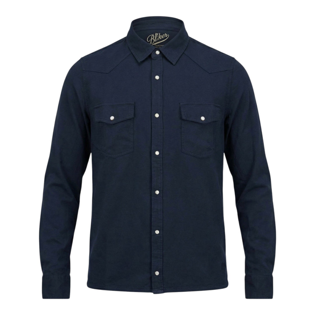 Camicia Western Manica Lunga El Paso Fiammato 180gr Navy