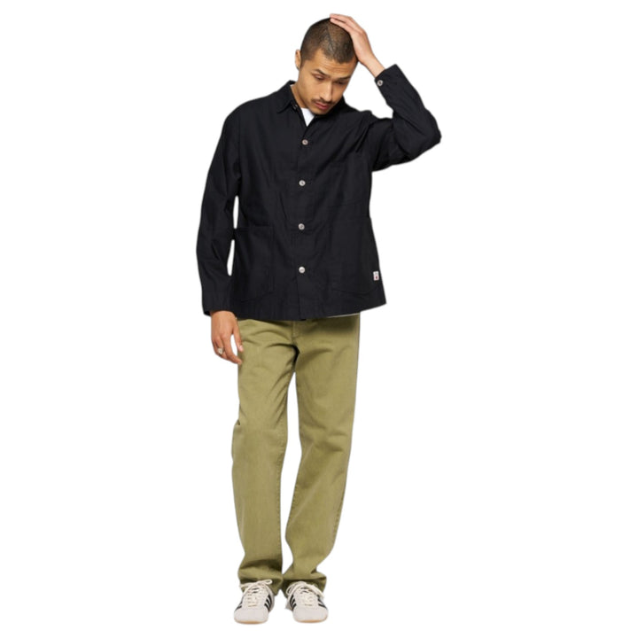 Coverall Japan Military Cloth Back Satin Cottone Black