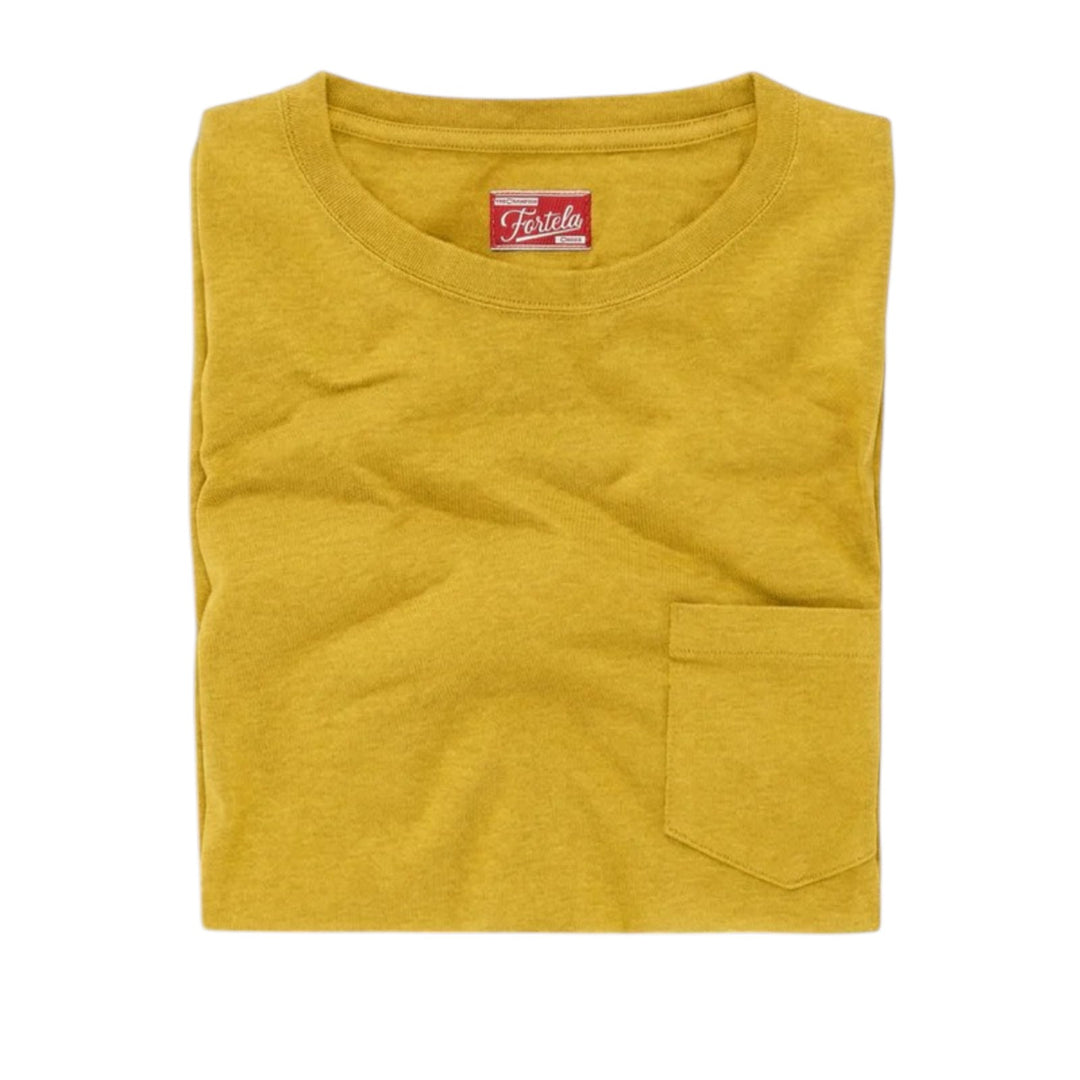 Teepocket  T-Shirt mit Brusttasche aus Baumwolle Mustard Gelb