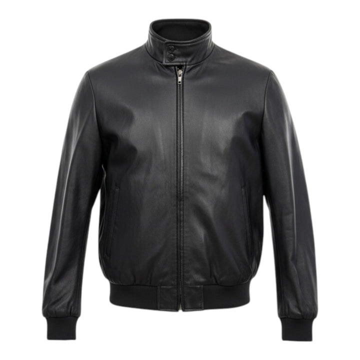 Jacke Modell Baracuta Echtes Leder Schwarz