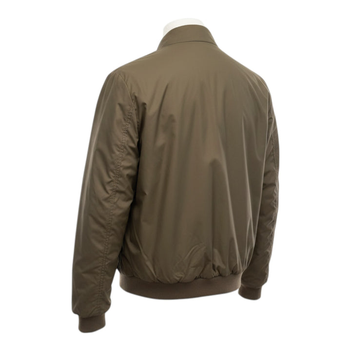 Wendejacke aus echtem Leder Nylon Marineblau-Militär