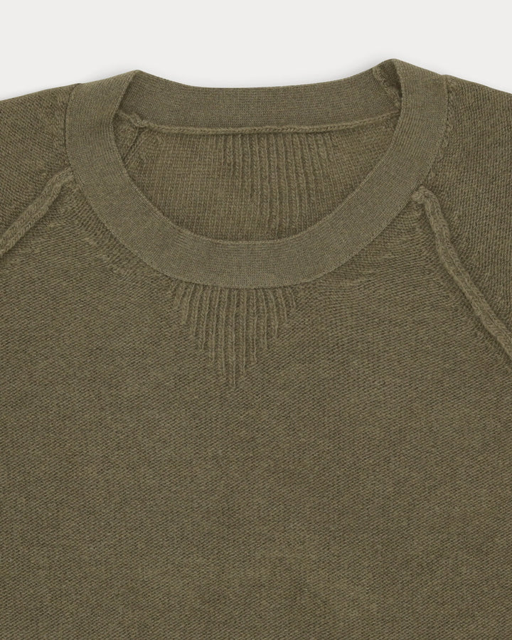 HARVARD MAGLIONE GIROCOLLO LANA MANICHE REGLAN ARMY GREEN