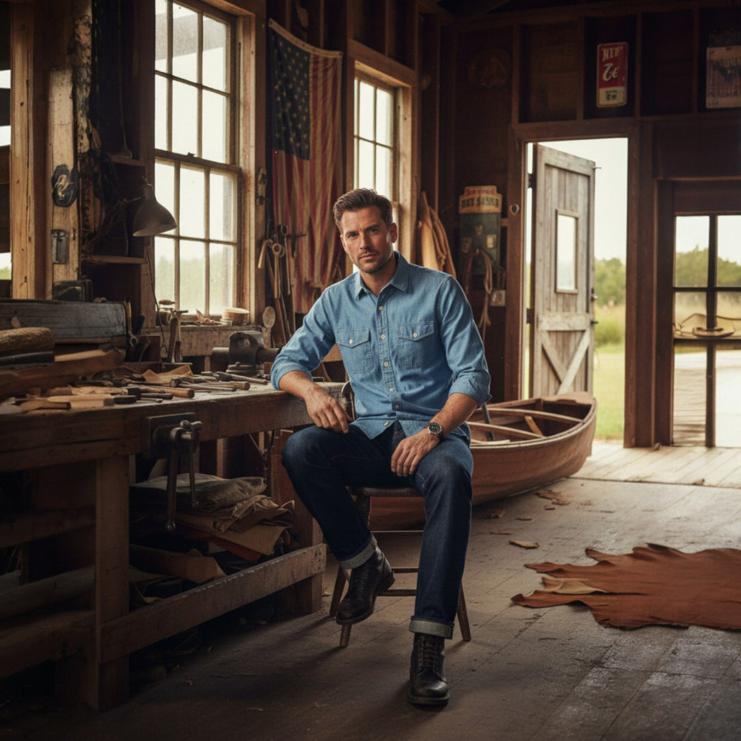 HEMP CHAMBRAY SHIRT CPO BLU