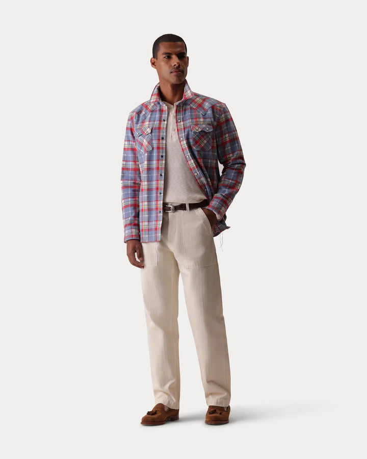 JOSH CAMICIA TEXANA COTONE A QUADRI RED/GREY