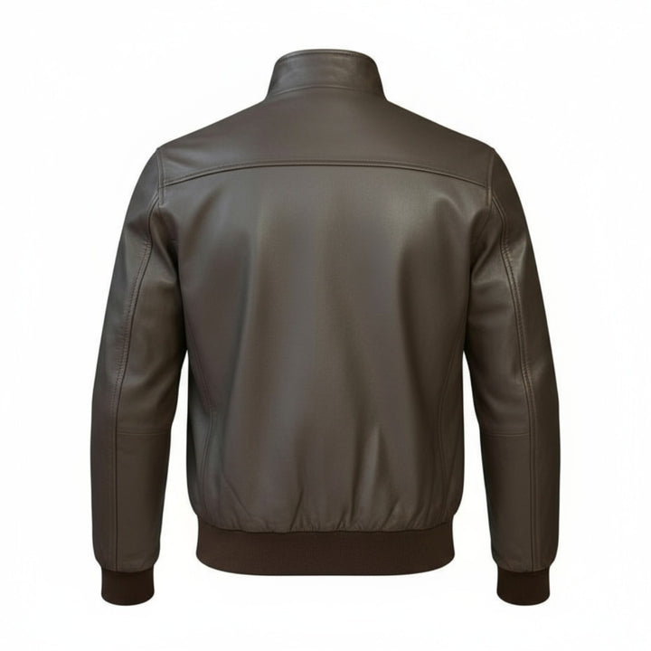 BARRACUTA ECHTE DUNKELBRAUNE LEDERJACKE