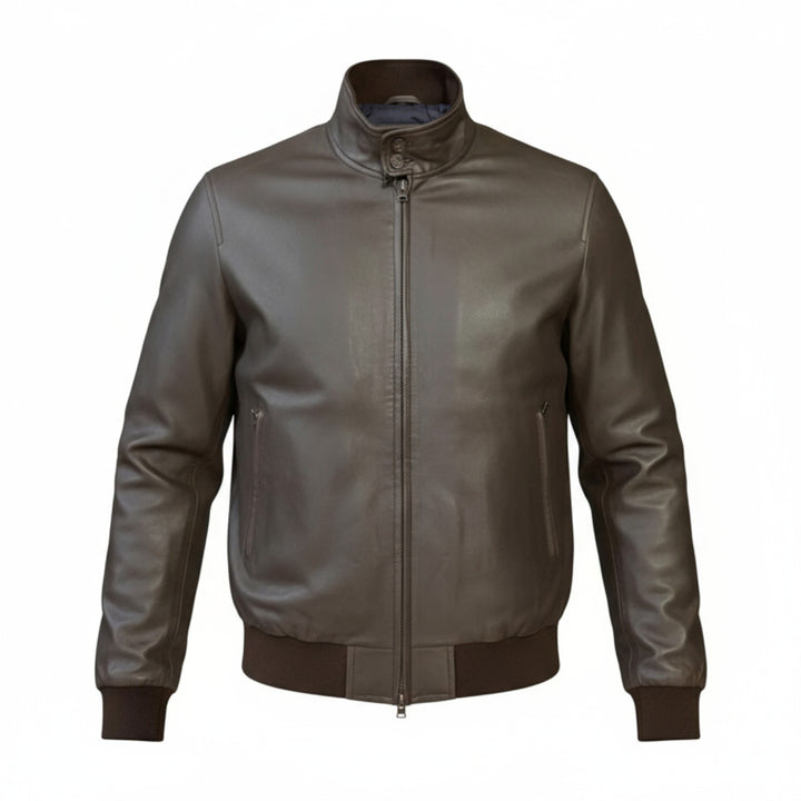 BARRACUTA ECHTE DUNKELBRAUNE LEDERJACKE