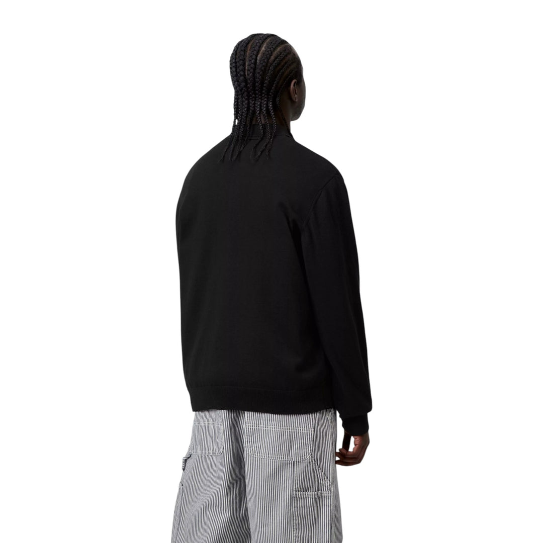 Langarm-Polohemd Madison, Schwarz/Weiß