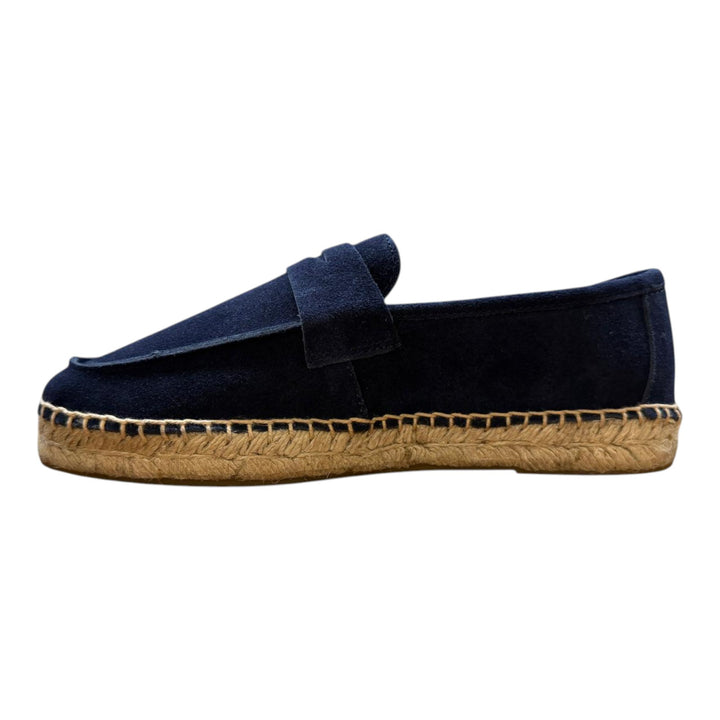 Mocassini Vera Pelle Scamosciata Suola Gomma Blu Navy