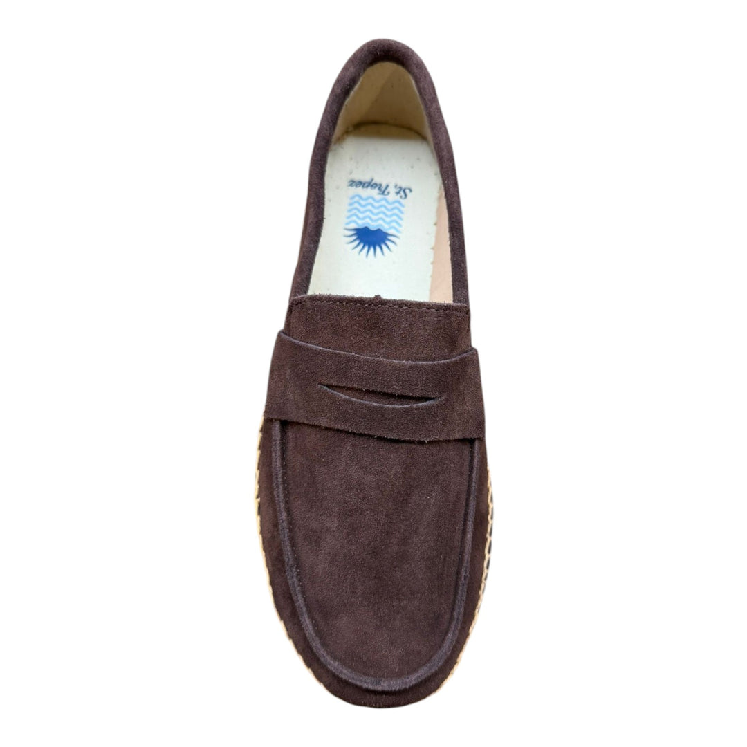 Mocassini Vera Pelle Scamosciata Suola Gomma Testa Moro