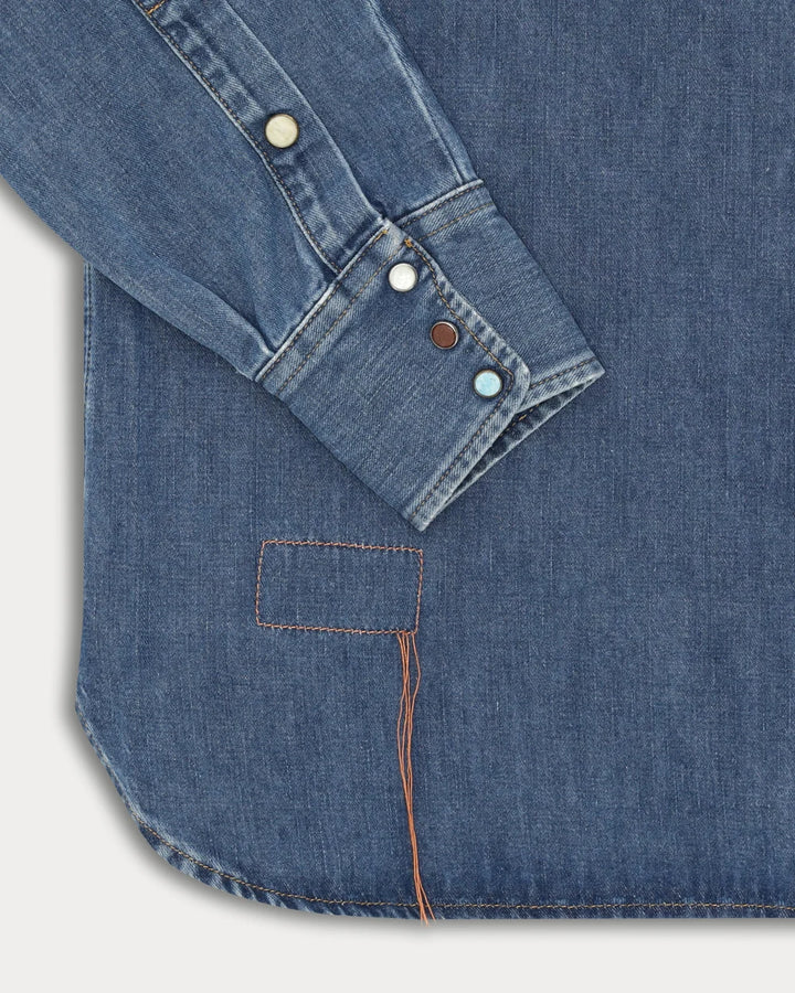 NTEX WESTERN-DENIM-HEMD STONE WASH