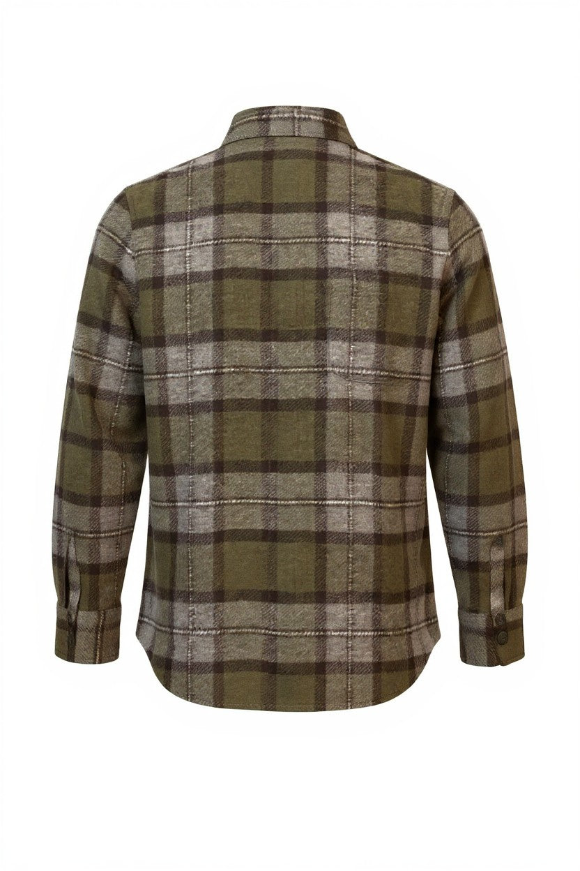 GRÜNES WATTIERTES HERRENHEMD