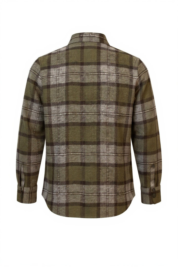 GRÜNES WATTIERTES HERRENHEMD