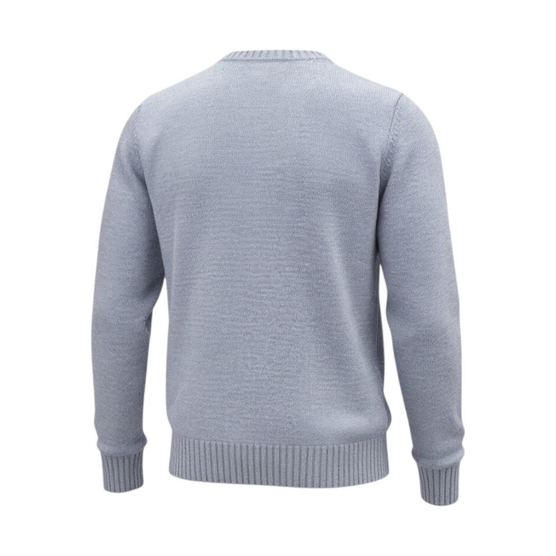 LIGHT BLUE CREW NECK WOOL SWEATER