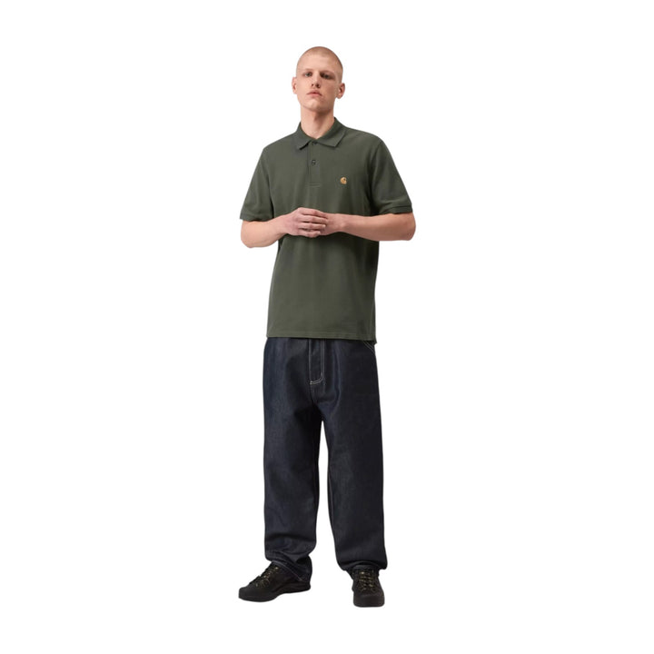 S/S Chase Pique Polo Leaf / Gold