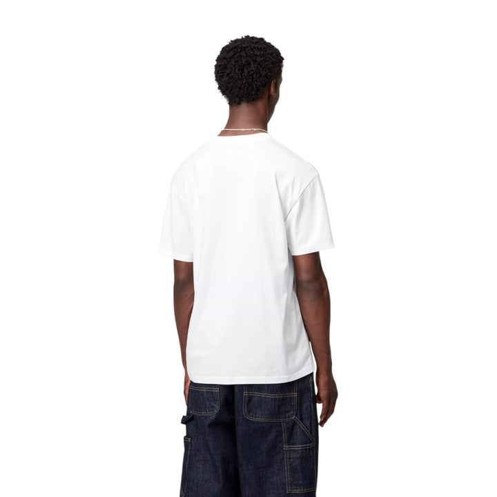 Kurzarm-T-Shirt mit Brusttasche, weiß/rot