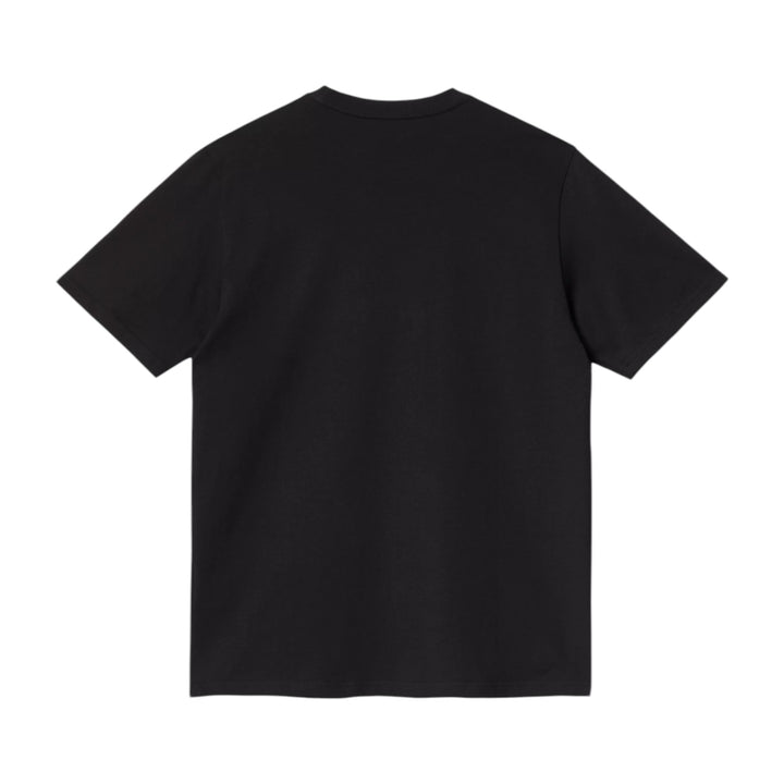 Schwarzes Kurzarm-T-Shirt mit Tasche