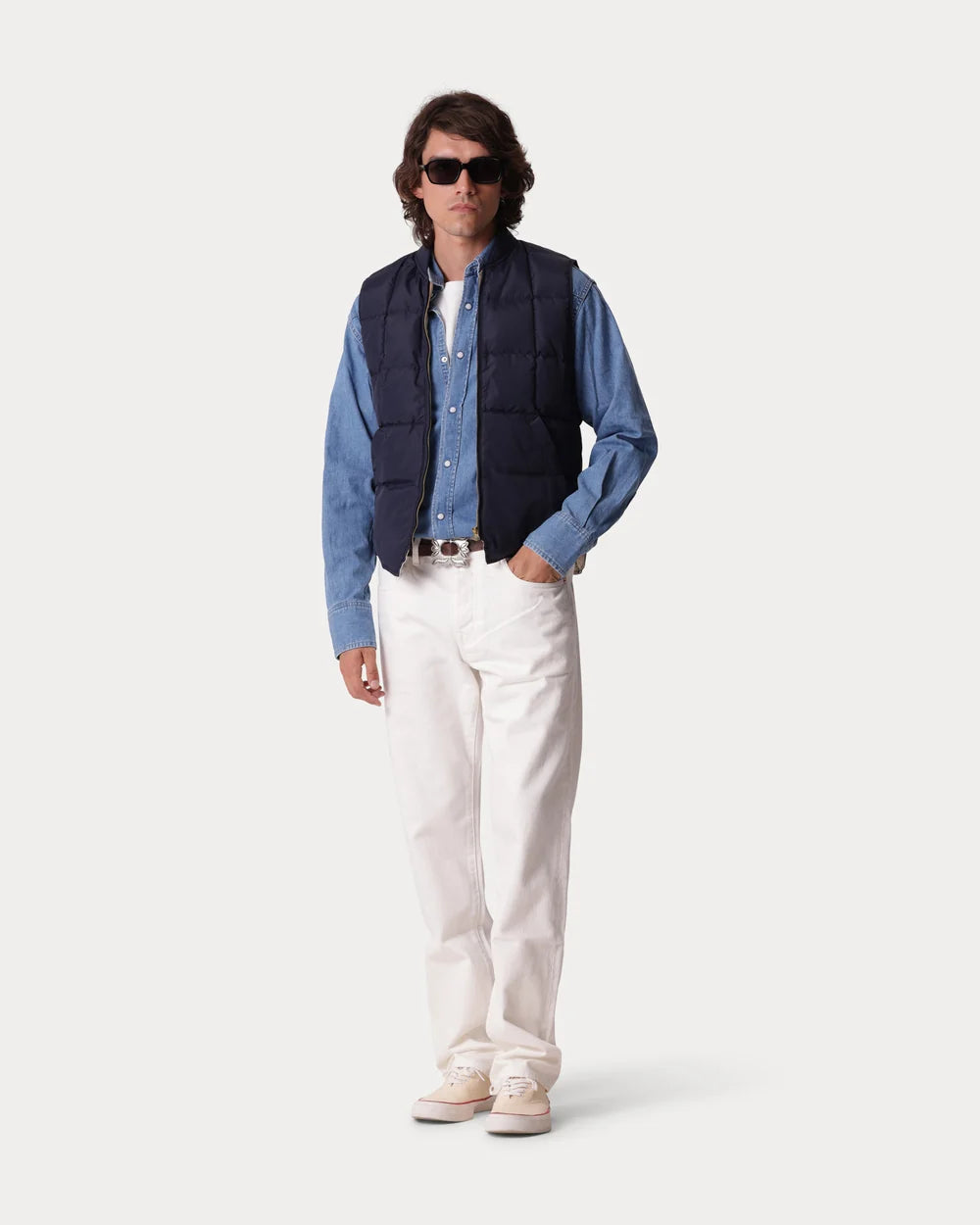 VEST1 WESTE AUS NYLON BLAU