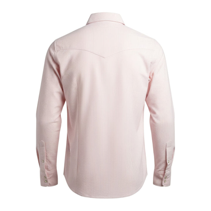 Western Oxford Shirt Flagstaf Rigata Bianco-Rosa