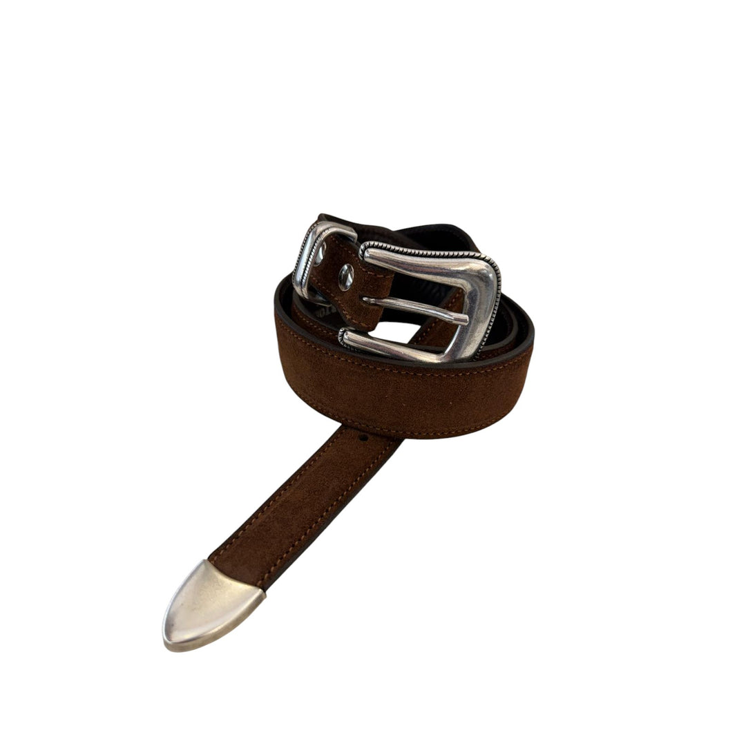 Cognacfarbener Wildledergürtel