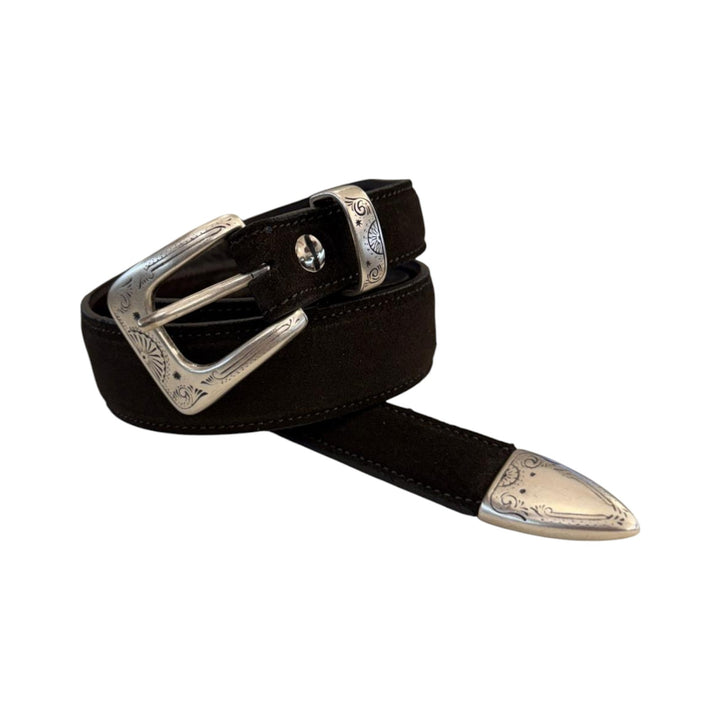 Dunkelbrauner Wildledergürtel