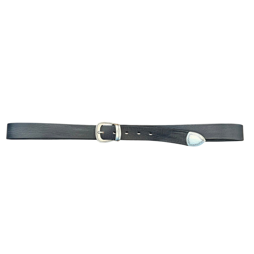 WESTERN-GÜRTEL AUS ECHTEM LEDER BLAU