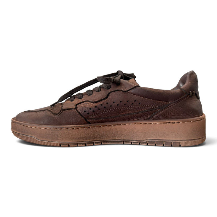 SNEAKERS IN PELLE CERVO EBANO