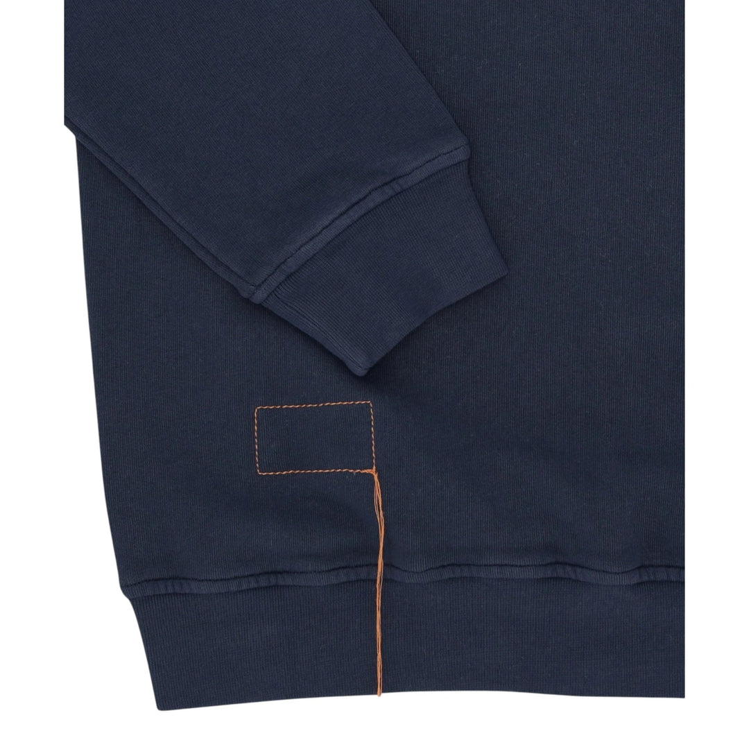 Yale Felpa in Jersey Garzato con Colletto e Zip Navy