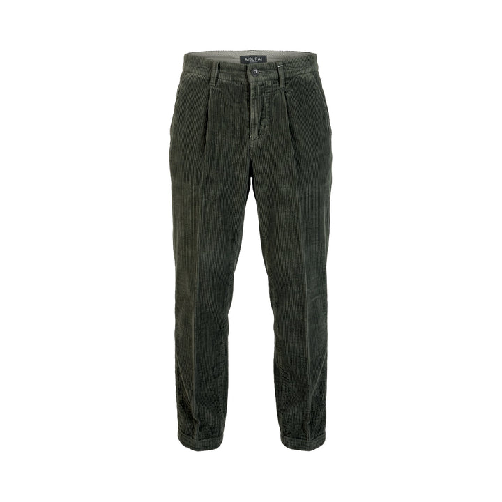 Aiburai PANTALONE URANO VELLUTO MILITARY Verde - foto 1