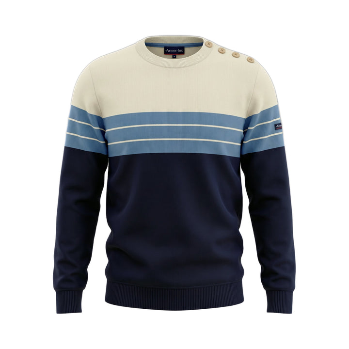 Armor lux PULL MARIN BLOC COLOR NAVIRE/NATURE/TEAL Multicolor - foto 1