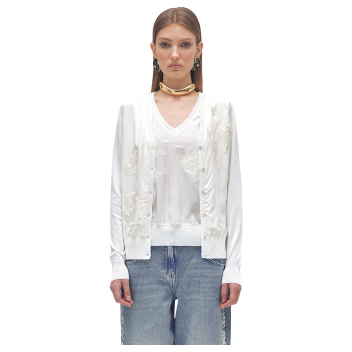 MAGLIA TWIN-SET TESSUTO RICA BIANCO