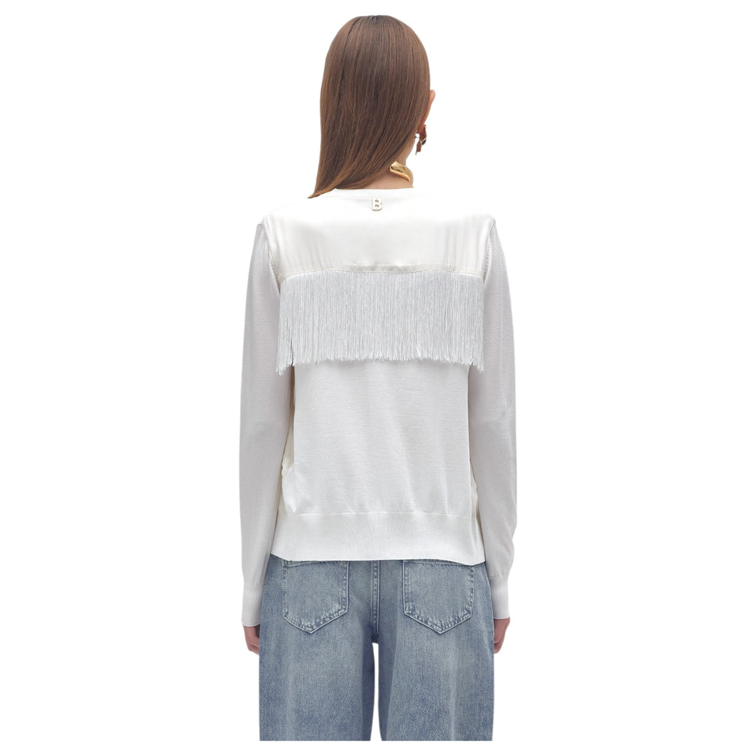 MAGLIA TWIN-SET TESSUTO RICA BIANCO