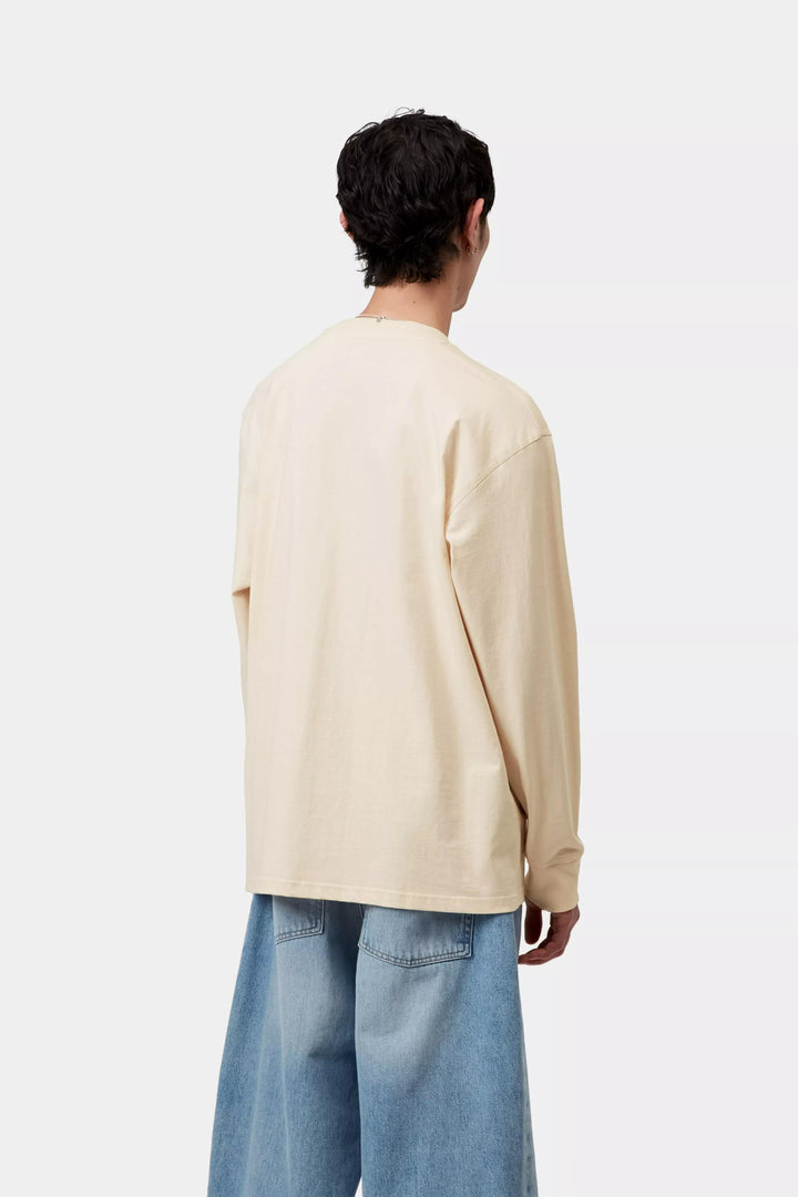 Carhartt Wip L/S AMERICAN SCRIPT T-SHIRT NATURAL Beige - foto 3